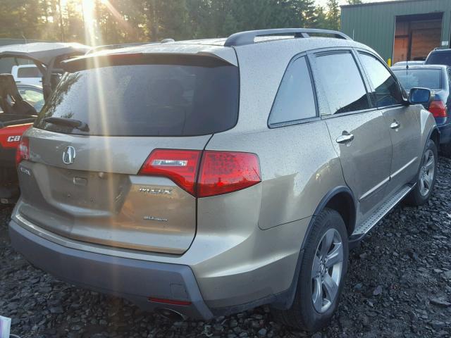 2HNYD28887H545425 - 2007 ACURA MDX SPORT GOLD photo 4