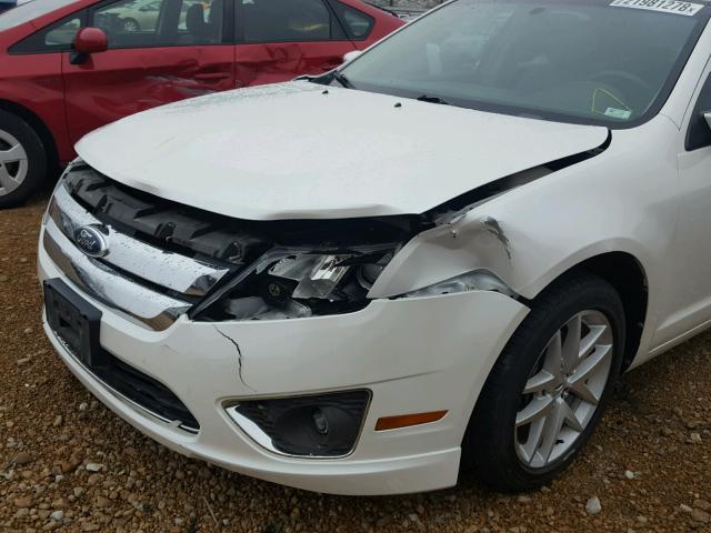 3FAHP0JG4AR282354 - 2010 FORD FUSION SEL WHITE photo 9