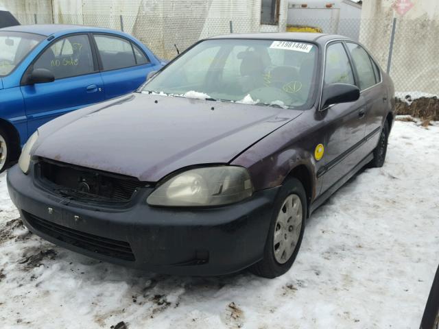 1HGEJ6675YL006849 - 2000 HONDA CIVIC LX PURPLE photo 2