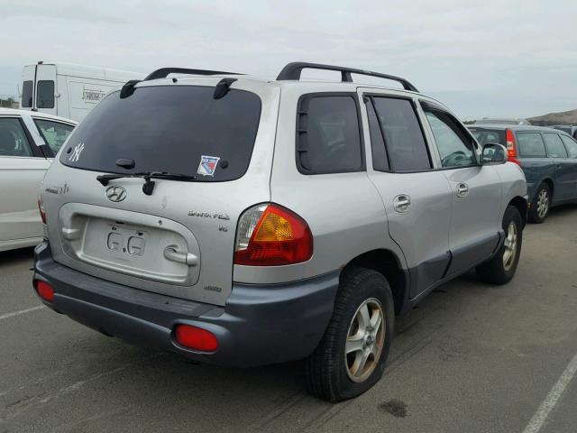 KM8SC73D04U571442 - 2004 HYUNDAI SANTA FE G SILVER photo 4