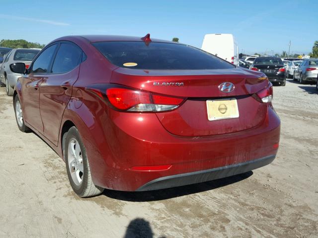 5NPDH4AE8EH475952 - 2014 HYUNDAI ELANTRA SE RED photo 3