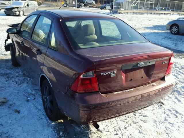 1FAHP34N66W159848 - 2006 FORD FOCUS ZX4 BURGUNDY photo 3