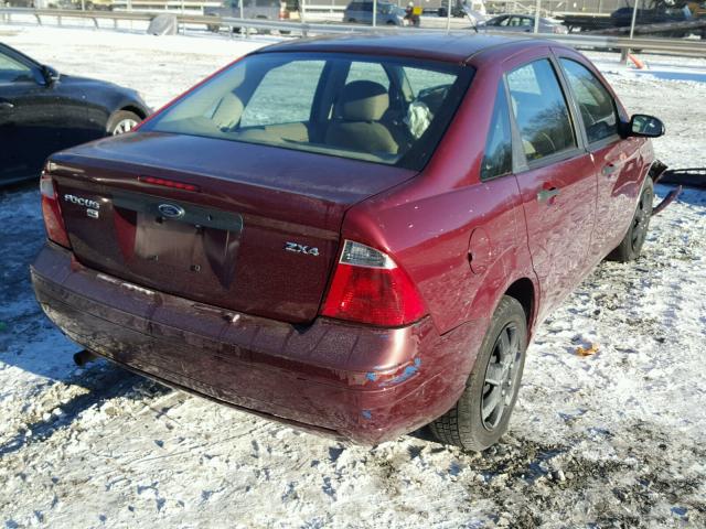 1FAHP34N66W159848 - 2006 FORD FOCUS ZX4 BURGUNDY photo 4