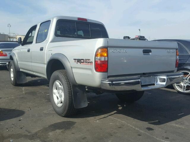 5TEGN92N24Z459906 - 2004 TOYOTA TACOMA DOU SILVER photo 3