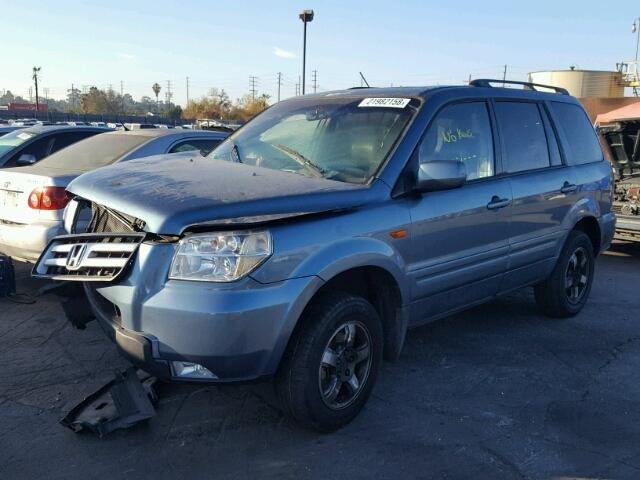 5FNYF28546B052433 - 2006 HONDA PILOT EX BLUE photo 2