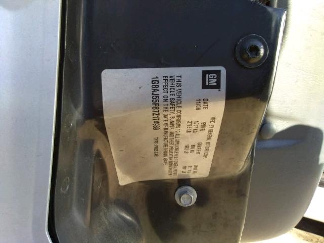 1G8AJ55F87Z174989 - 2007 SATURN ION LEVEL 灰色 照片 10