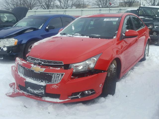 1G1PC5SB2E7217123 - 2014 CHEVROLET CRUZE LT RED photo 2