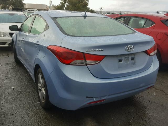 KMHDH4AE7DU796400 - 2013 HYUNDAI ELANTRA GL BLUE photo 3