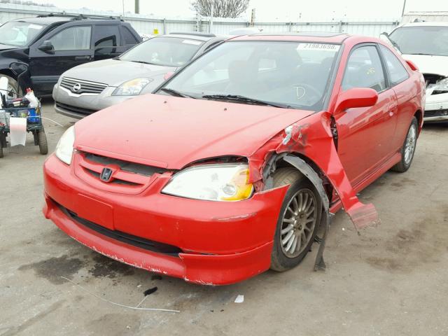 1HGEM22902L032029 - 2002 HONDA CIVIC EX RED photo 2