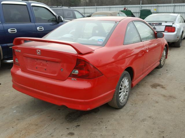 1HGEM22902L032029 - 2002 HONDA CIVIC EX წითელი ფოტო 4