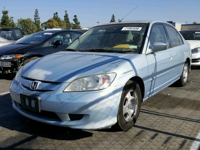 JHMES96645S024067 - 2005 HONDA CIVIC HYBR BLUE photo 2