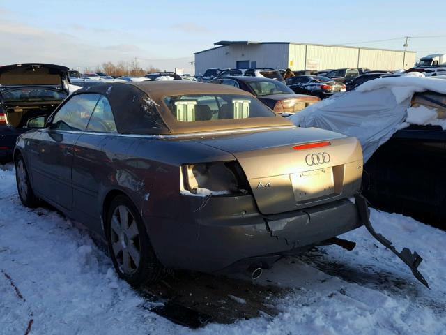 WAUDT48H54K020004 - 2004 AUDI A4 QUATTRO BROWN photo 3