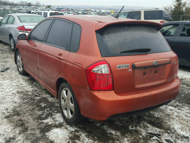 KNAFE162985011990 - 2008 KIA SPECTRA5 5 ORANGE photo 3