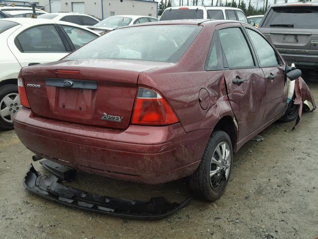 1FAFP34N37W163123 - 2007 FORD FOCUS ZX4 RED photo 4