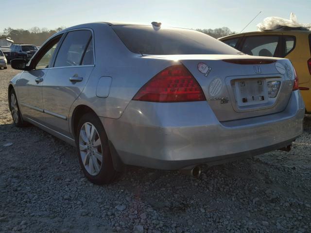 1HGCM66517A069941 - 2007 HONDA ACCORD EX SILVER photo 3