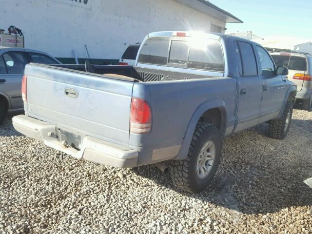 1B7HG48N82S557655 - 2002 DODGE DAKOTA QUA BLUE photo 4