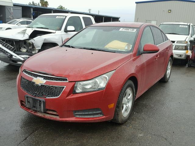 1G1PE5SC1C7112783 - 2012 CHEVROLET CRUZE LT RED photo 2