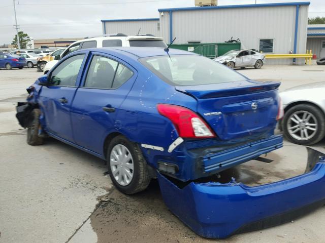 3N1CN7AP1HL811357 - 2017 NISSAN VERSA S BLUE photo 3