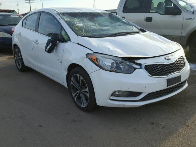 KNAFX4A87E5104218 - 2014 KIA FORTE EX WHITE photo 1