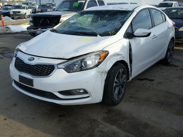 KNAFX4A87E5104218 - 2014 KIA FORTE EX WHITE photo 2