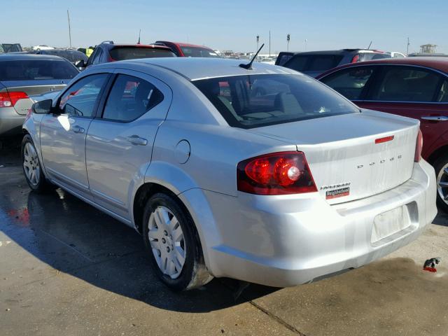 1C3CDZAB8CN323133 - 2012 DODGE AVENGER SE SILVER photo 3