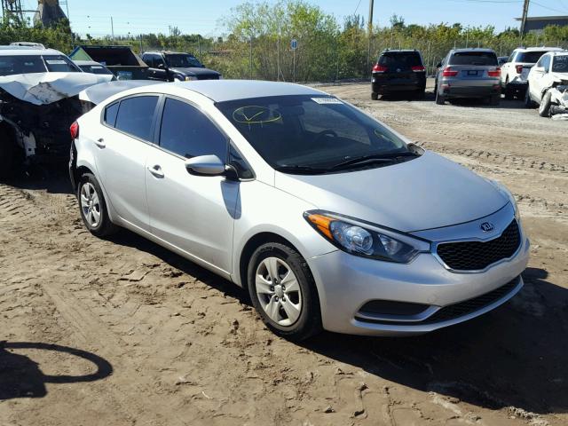 KNAFK4A63F5405972 - 2015 KIA FORTE LX SILVER photo 1