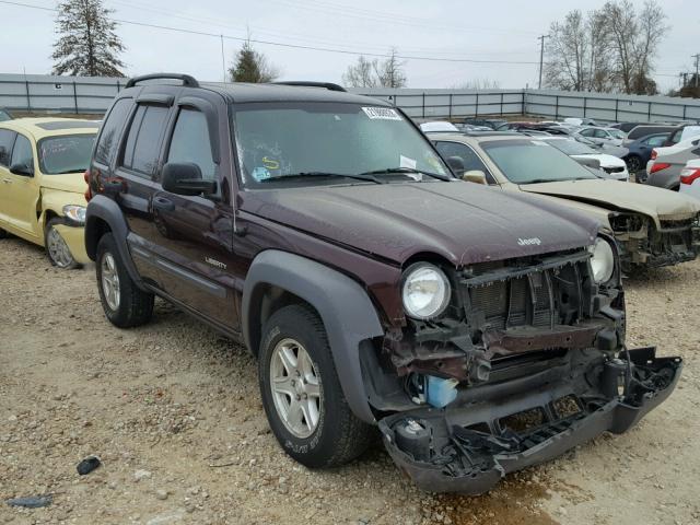 1J4GL48K94W243497 - 2004 JEEP LIBERTY SP BURGUNDY photo 1