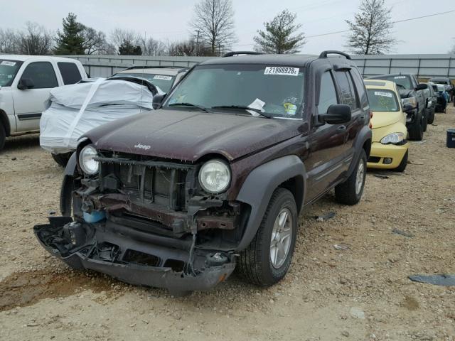 1J4GL48K94W243497 - 2004 JEEP LIBERTY SP BURGUNDY photo 2