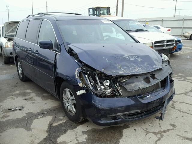 5FNRL38607B102399 - 2007 HONDA ODYSSEY EX BLUE photo 1