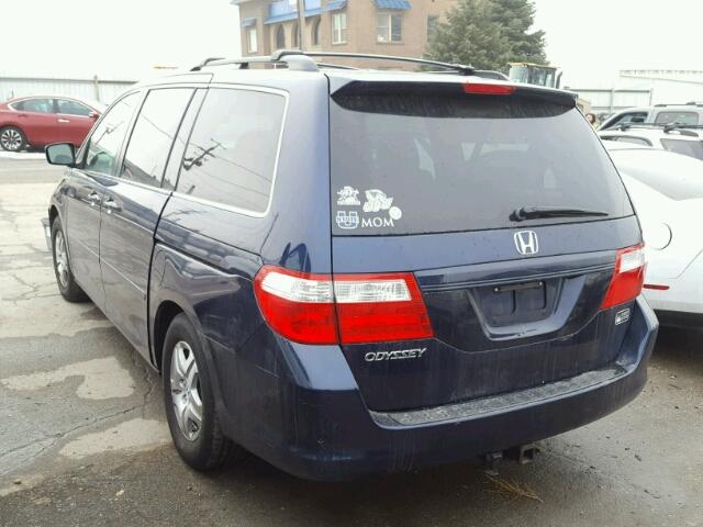 5FNRL38607B102399 - 2007 HONDA ODYSSEY EX BLUE photo 3