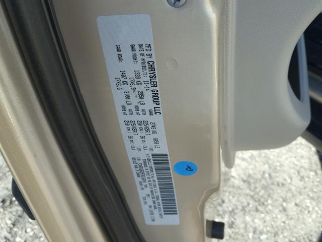 2C4RDGBG9FR616244 - 2015 DODGE GRAND CARA GOLD photo 10