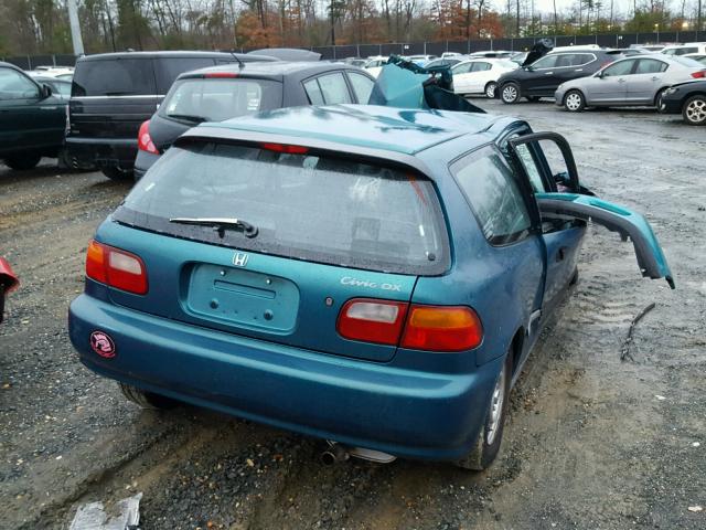 2HGEH2364SH523919 - 1995 HONDA CIVIC DX GREEN photo 4