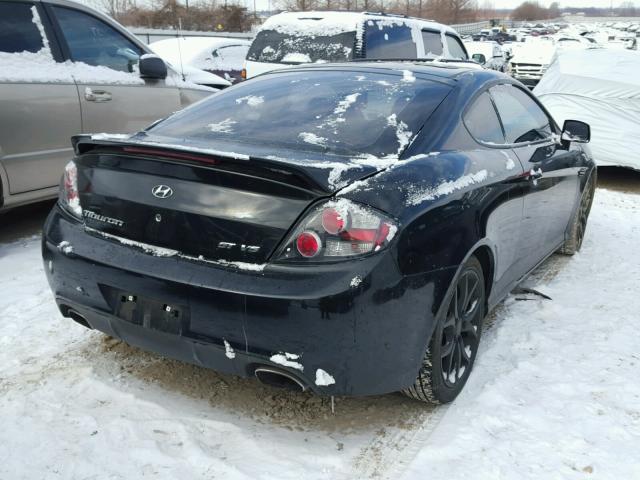 KMHHN66F97U235000 - 2007 HYUNDAI TIBURON GT BLACK photo 4