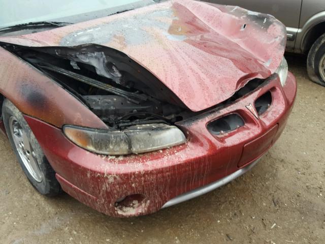 1G2WP52K31F209639 - 2001 PONTIAC GRAND PRIX MAROON photo 9