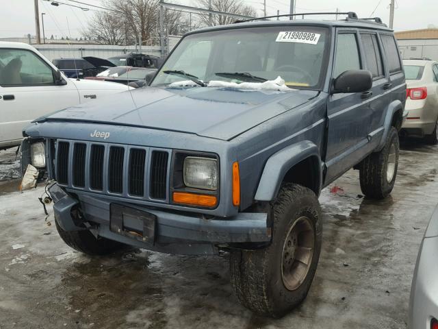 1J4FF68S6XL653176 - 1999 JEEP CHEROKEE S BLUE photo 2