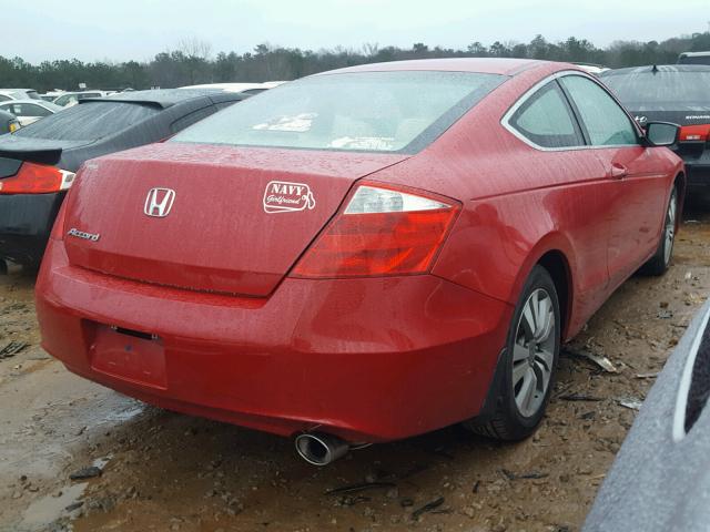 1HGCS117X8A008820 - 2008 HONDA ACCORD EX RED photo 4