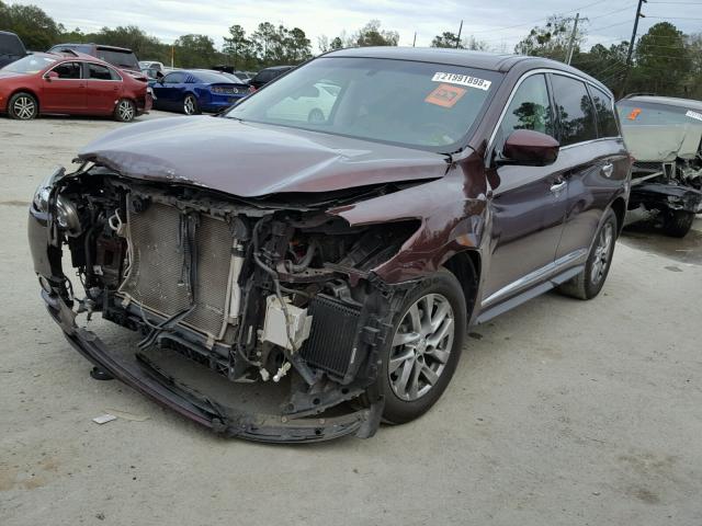 5N1AL0MM8DC308445 - 2013 INFINITI JX35 BASE MAROON photo 2