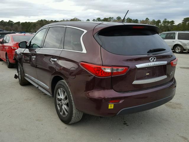 5N1AL0MM8DC308445 - 2013 INFINITI JX35 BASE MAROON photo 3