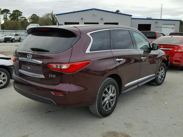 5N1AL0MM8DC308445 - 2013 INFINITI JX35 BASE MAROON photo 4