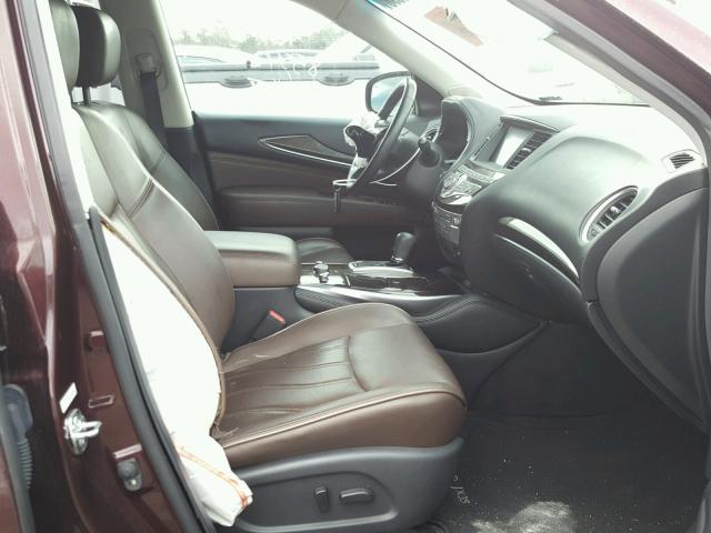 5N1AL0MM8DC308445 - 2013 INFINITI JX35 BASE MAROON photo 5