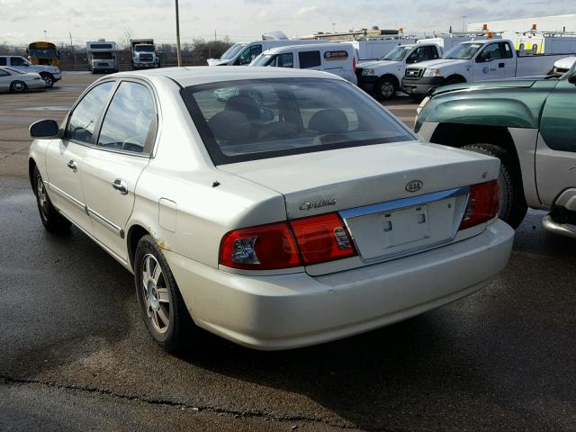 KNAGD126035253074 - 2003 KIA OPTIMA LX WHITE photo 3