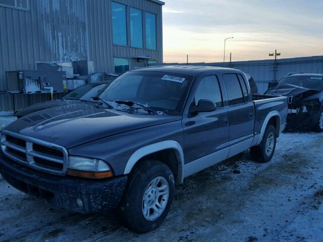 1D7HL48K24S676652 - 2004 DODGE DAKOTA QUA GRAY photo 2