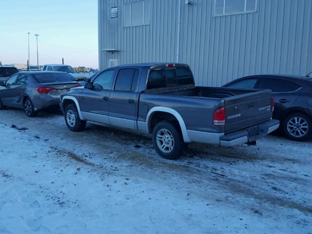 1D7HL48K24S676652 - 2004 DODGE DAKOTA QUA GRAY photo 3