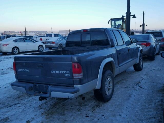 1D7HL48K24S676652 - 2004 DODGE DAKOTA QUA GRAY photo 4