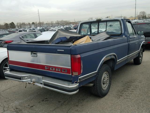 1FTEF15N2GPB77732 - 1986 FORD F150 BLUE photo 4