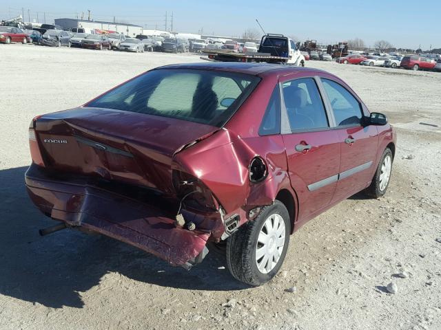 1FAFP34N27W237132 - 2007 FORD FOCUS ZX4 RED photo 4