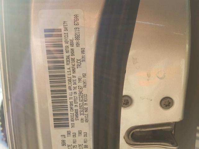 3C6UD5CL6CG284167 - 2012 DODGE RAM 2500 S SILVER photo 10