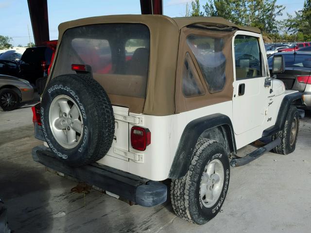 1J4FA49S41P304048 - 2001 JEEP WRANGLER / WHITE photo 4