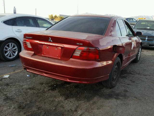 4A3AA46H22E010635 - 2002 MITSUBISHI GALANT ES MAROON photo 4