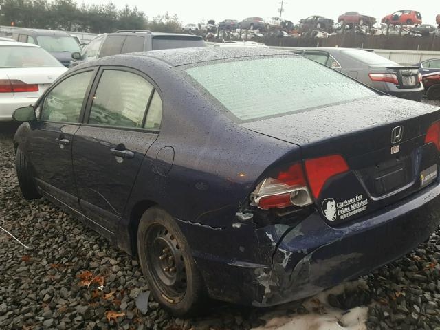 1HGFA16567L136319 - 2007 HONDA CIVIC LX BLUE photo 3